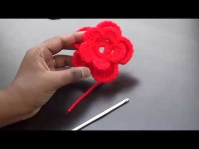 Crochet 2D flower Tamil tutorial