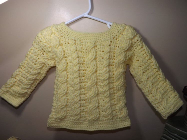 Crochet Cable Baby Sweater Part 2 of 2