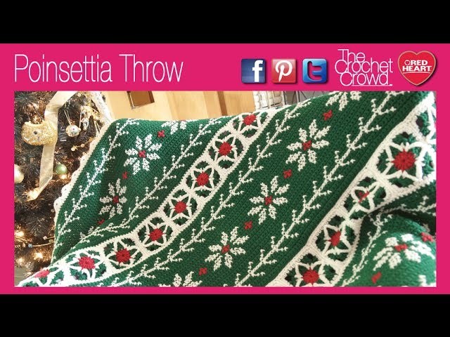 Crochet Poinsettia Throw