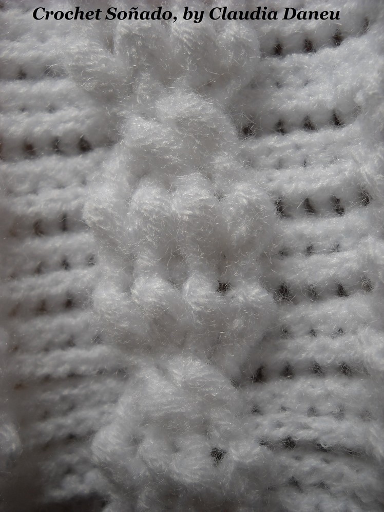 CROCHETED CABLE STITCH (BRAID) WITH "PINEAPPLE STITCH". OCHO SIMPLE AL CROCHET CON PUNTO ANANÁ