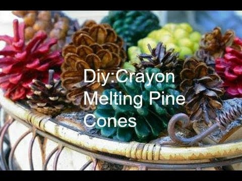 Diy:Crayon Melting Pine Cones