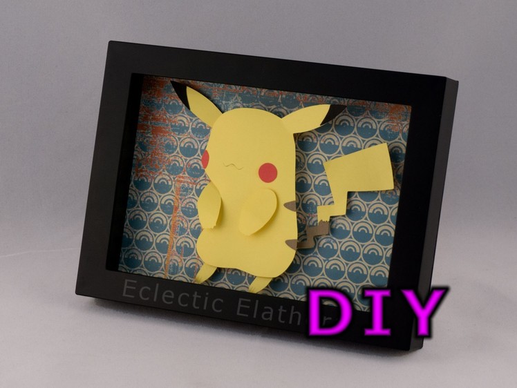DIY How to Make Your Own Pikachu 3-D Paper Art Pokemon Shadowbox