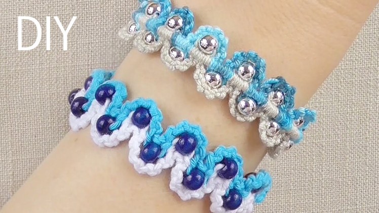 DIY Macrame Bracelets - Waves with Beads