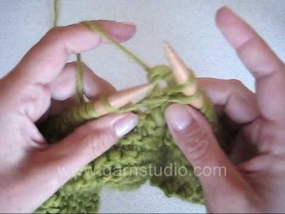 DROPS Knitting Tutorial: How to decrease from 3 stitches to 1 stitch