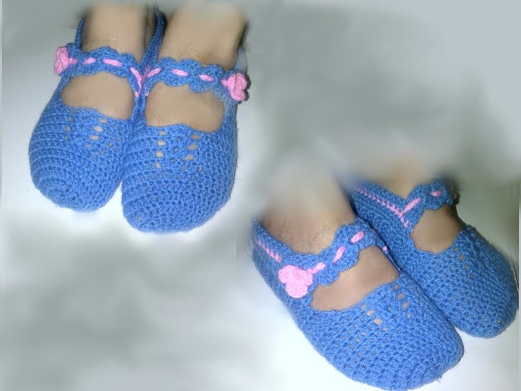 Free Mary Jane Ballerina Slipper Socks Crochet Pattern 1