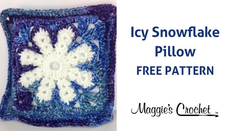 Icy Snowflake Pillow Free Crochet Pattern - Right Handed