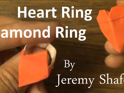 Origami Heart Ring. Diamond Ring
