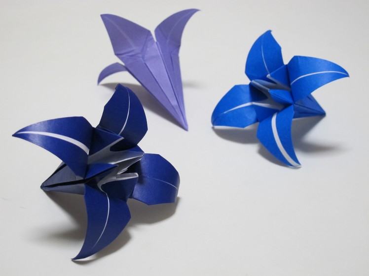 Origami - How to Make a Lily.Iris Flower - HD