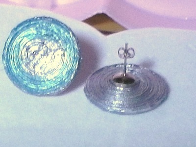 Paper bead saucer shaped earrings-Tutorial