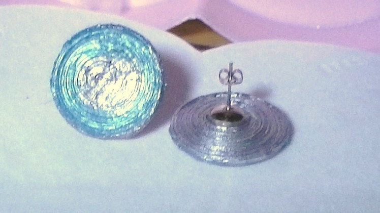 Paper bead saucer shaped earrings-Tutorial