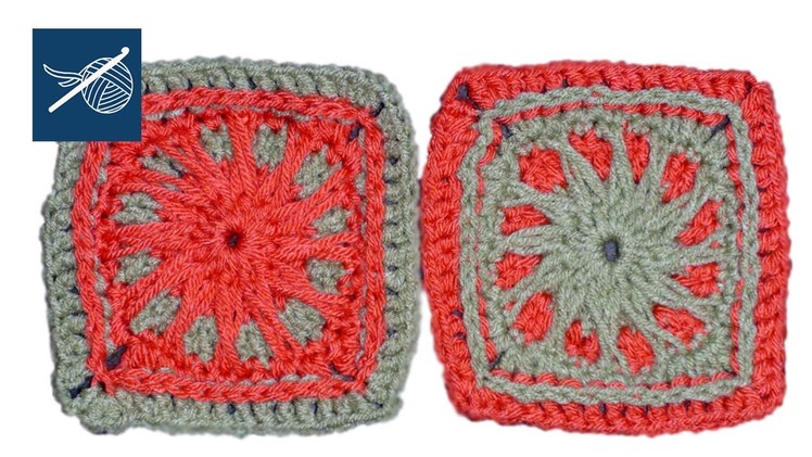 Sun Beam Crochet Geek Granny Square Left Hand