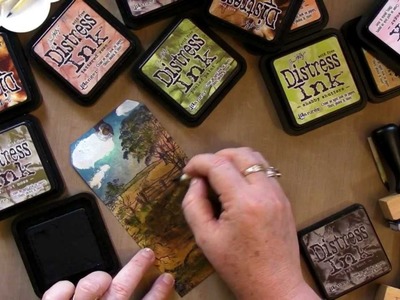 Tim Holtz Distress Inks Scenery Tags Tutorial Part Two