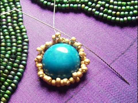 Bead Embroidery - Beading a Cabochon