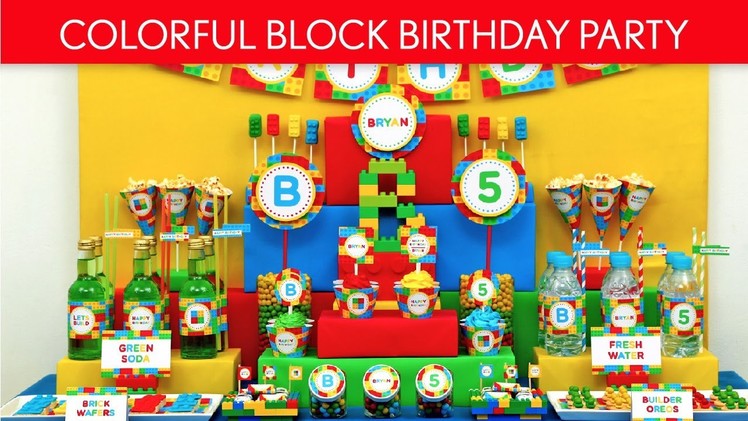Colorful Block Birthday Party Ideas. Colorful Block - B22