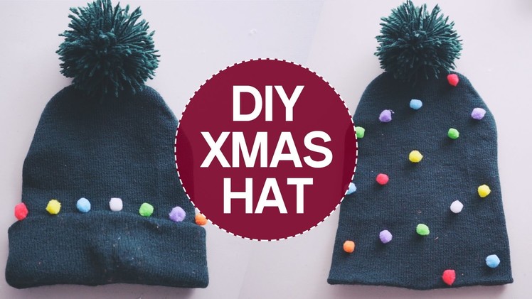 ✂ DIY Christmas Tree Pom Pom Hat