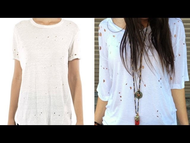 DIY Fashion | Edgy T-Shirt With Holes | Designer DIY