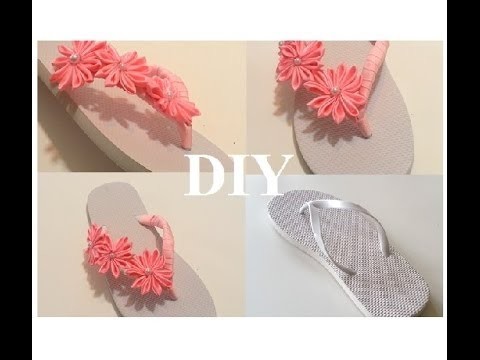 {DIY} Flips Flop w. Ribbon and Flower Accents