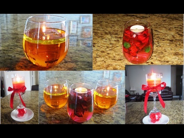 DIY Floating Candles From Water and Oil & Candle Centerpieces - Spring Decor