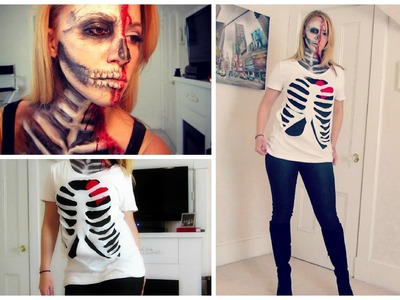DIY Halloween Skeleton Rib Cage Shirt!
