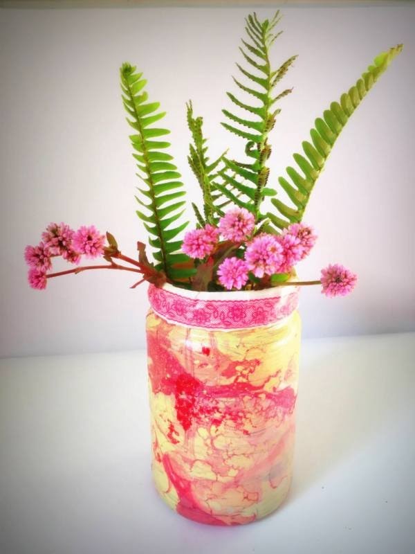 DIY  Home decor using glass bottle and nail polish easy