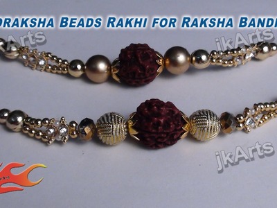 DIY Rudraksha Beads Rakhi for Raksha Bandhan  JK Arts 334