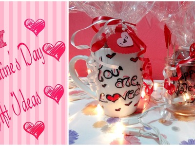 DIY Valentine's Day Gift Ideas. DIY Sharpie Mug + Jar of Hearts