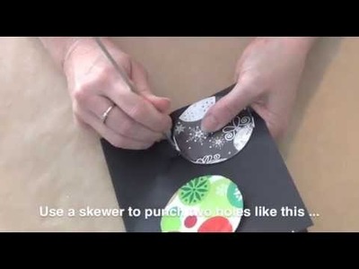 How to make a paper bauble Christmas card
