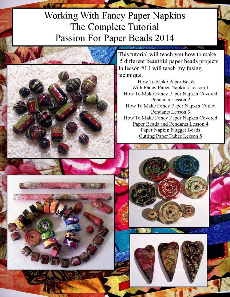 How To Make Paper Beads With Fancy Paper Napkins Lesson 1