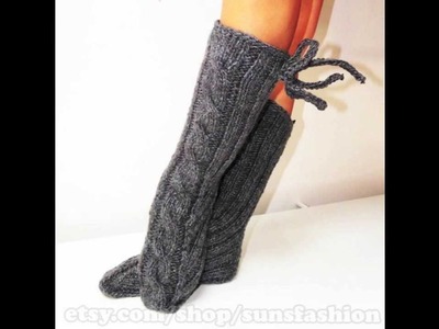 Knit leg warmers women leg-wear winter very long accessories etsy