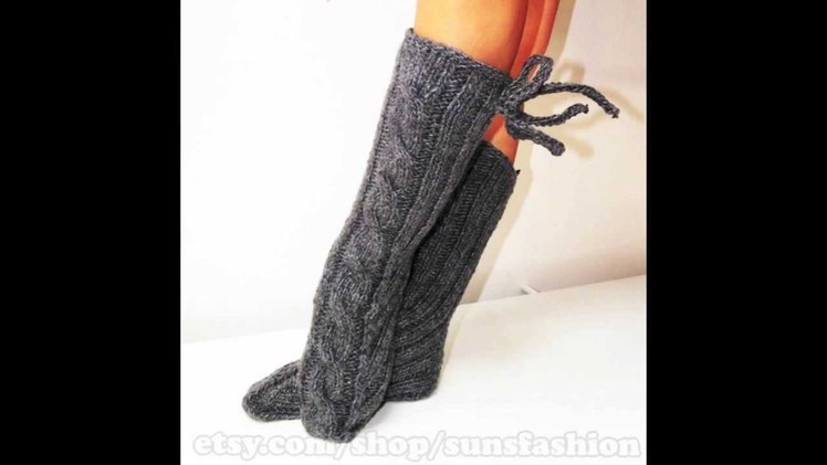 Knit leg warmers women leg-wear winter very long accessories etsy