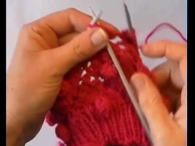 LACE BOBBLE STITCH- How to knit this diamond lace bobble stitch.