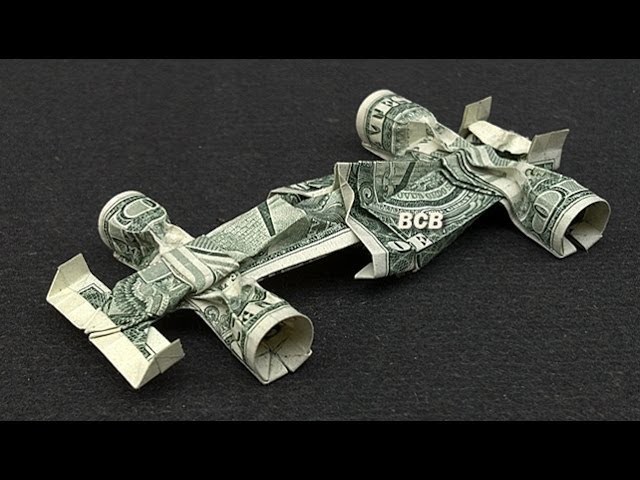 Money Origami Vehicles: Formula 1 Race Car, Excavator and Bulldozer Dollar Bill Art