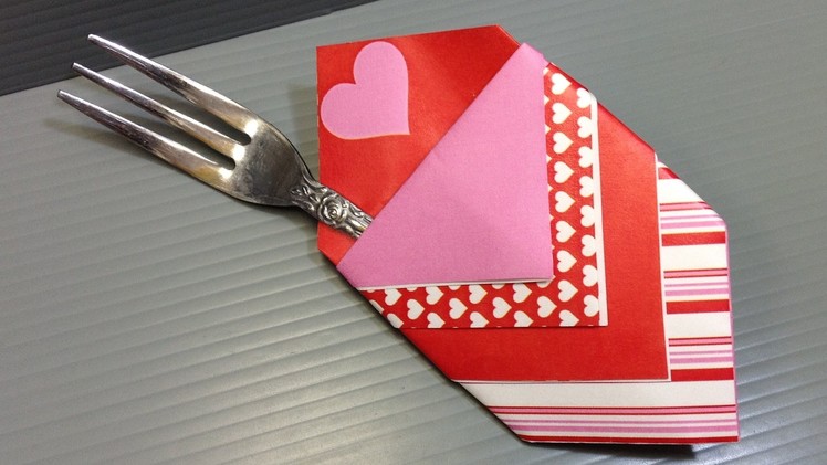 Origami Valentine's Day Utensil Holder - Print at Home