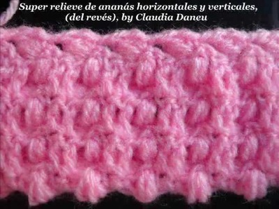 Puntos crochet fantasía para ropa de bebé- Stitchery for baby clothes.