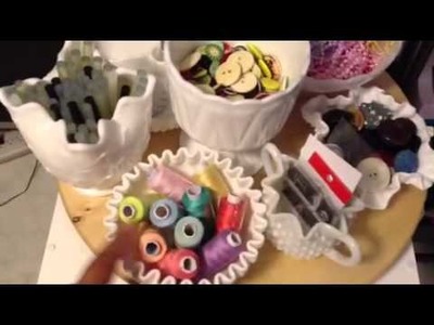 Updated Craft Room Tour with my Milk Glass.Candy Station