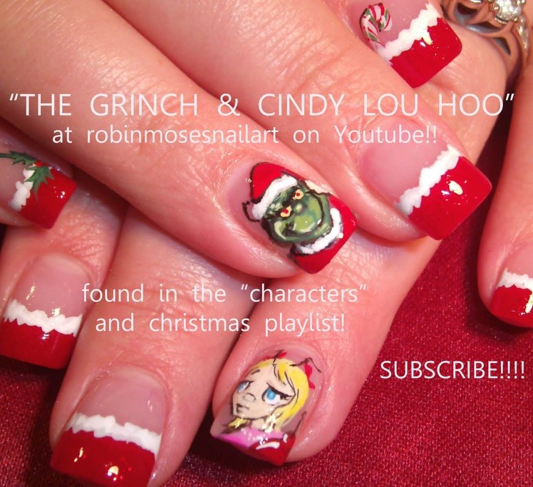 3 Nail Art Tutorials | DIY Christmas Nails | Grinch & Cindy Lou Who Nail Art Design!