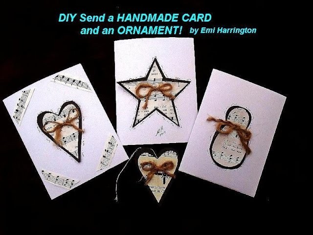 DIY - Handmade CHRISTMAS Card and ornament, heart, star, snowman, Cardmaking