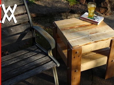 DIY rustic side table made from free pallets.