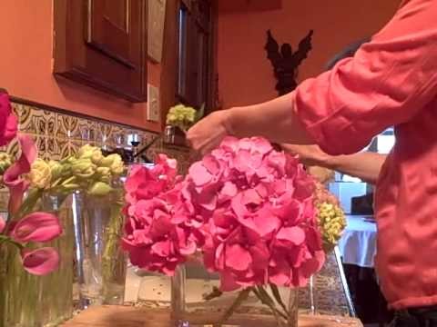 Euro Centerpiece With Hydrangea Orchids Roses & Peonies - DIY