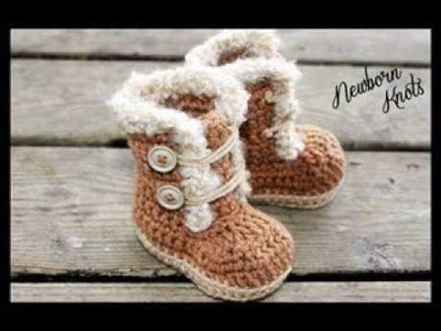 Fur Trim Baby Booties - Crochet Pattern Presentation