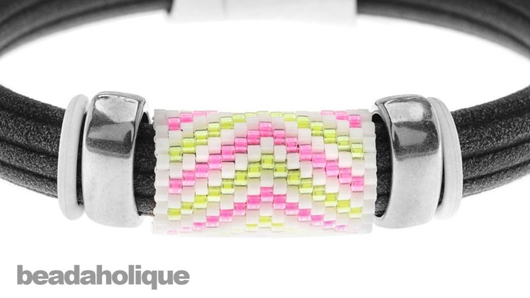 How to Add a Peyote Stitch Bead to Regaliz® Leather Alternative Bracelets