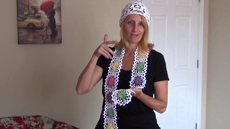 How to crochet a Scarf in Cotton Intro to 3 other parts