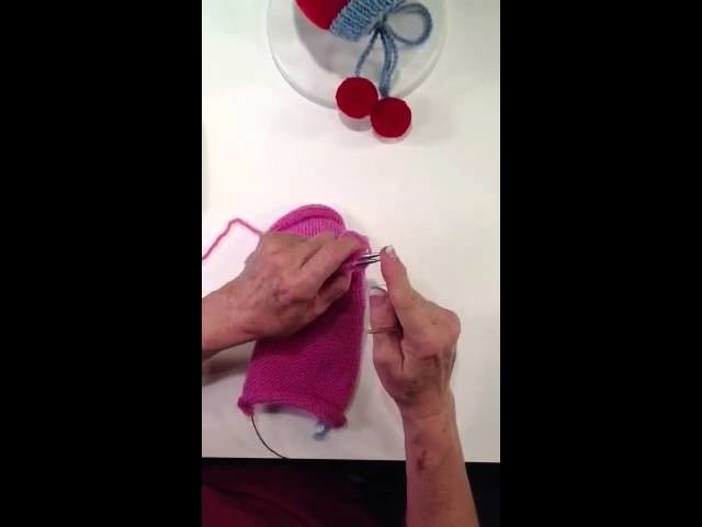 How to do a 3 needle bind off in knitting shown on the Piper's Pixie Hat