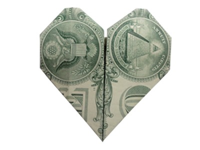 How to fold a Money Origami Heart