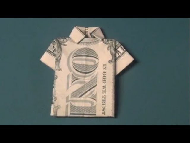 How To Make a Dollar Bill T-Shirt Origami - Fun Tutorial - Shirt with Collar