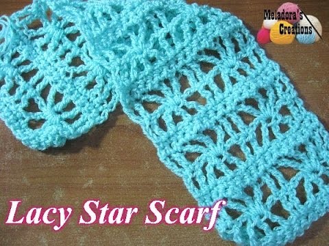 Lacy Star Scarf - Left Handed Crochet Tutorial