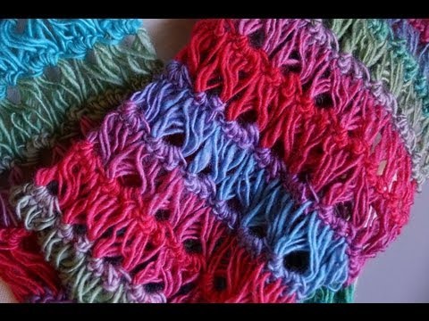 Left Hand: Crochet Broomstick Lace