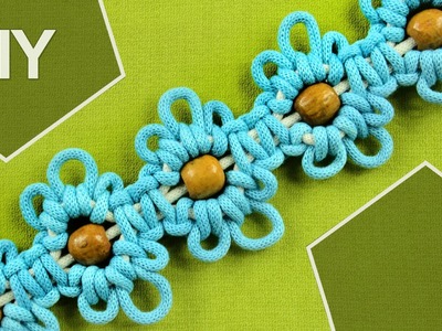 Macrame Flower motif with Beads in center. Tutorial 2