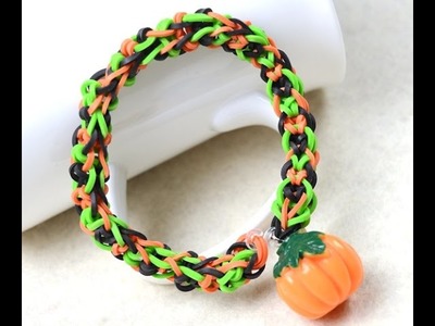 Make Cool Rubber Band Bracelets with Pumpkin Beads for Halloween