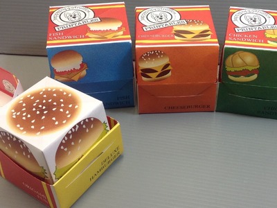 Origami Hamburgers Packaging Box - Print Your Own